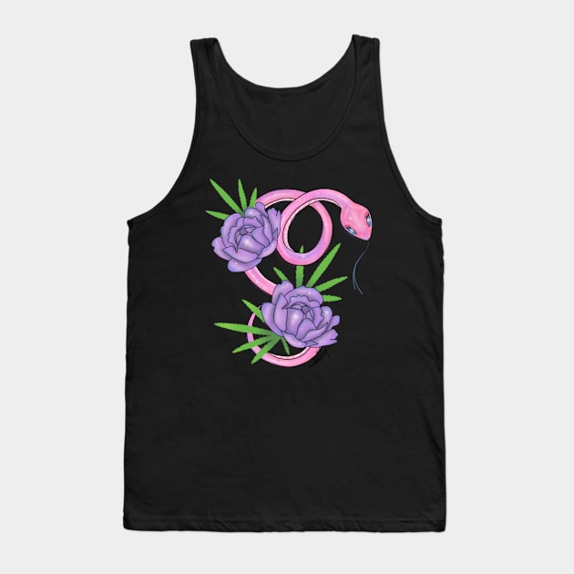 Pink snake with roses Tank Top by CraftKrazie